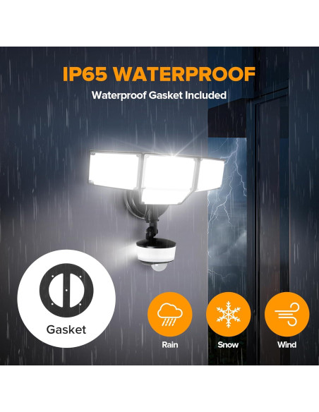 Luz de Seguridad LED LUTEC 84W 9500LM con Sensor Movimiento