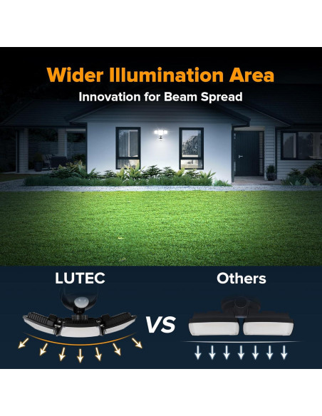 Luz de Seguridad LED LUTEC 84W 9500LM con Sensor Movimiento