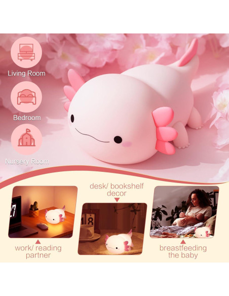 Luz Nocturna Axolote Rosa YR YRHH-PET LED Recargable