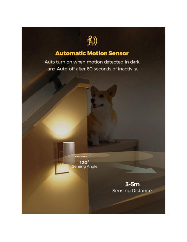 Luz Nocturna Regulable LOHAS con Sensor de Movimiento 3000K