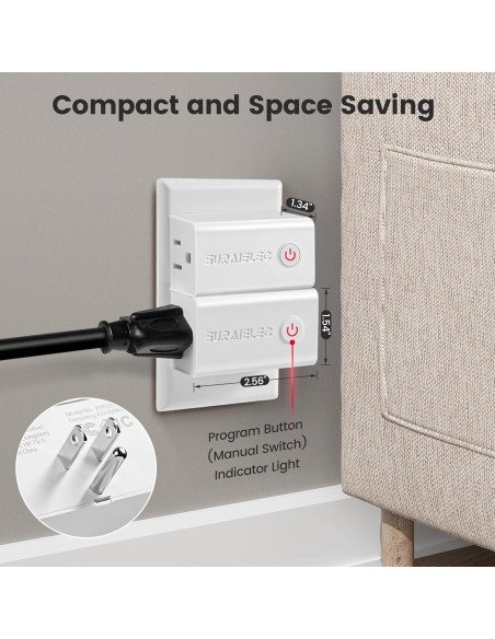 Kit Interruptor Enchufe Control Remoto SURAIELEC - 5 Enchufes, 2 Remotos, 15A