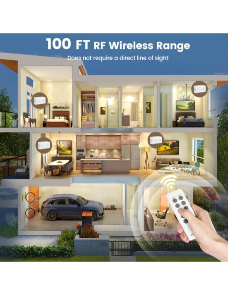 Kit Interruptor Enchufe Control Remoto SURAIELEC - 5 Enchufes, 2 Remotos, 15A