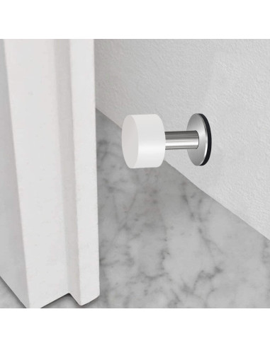 Topes de puerta autoadhesivos THYBDB 6.5cm goma y acero inoxidable