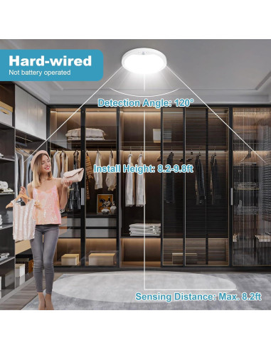 Luz de Techo LED con Sensor de Movimiento NEWKAZ 20W 2 Paquetes