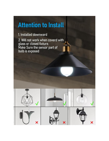 Bombilla LED TORCHSTAR con Sensor de Movimiento 9W 6000K - Paquete de 2 Bombilla LED TORCHSTAR con Sensor de Movimiento 9W 6000K - Paquete de 2