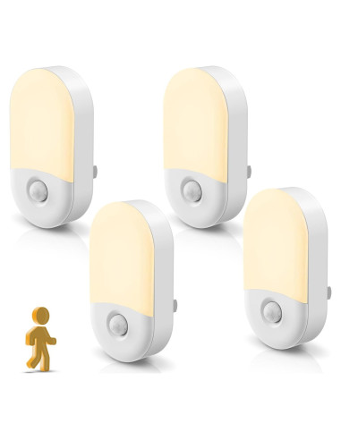 Luz Nocturna LED con Sensor de Movimiento LOHAS, 4 Piezas, 3000K