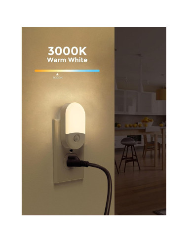 Luz Nocturna LED con Sensor de Movimiento LOHAS, 4 Piezas, 3000K