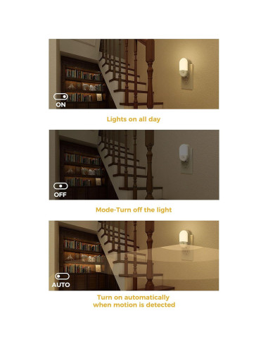 Luz Nocturna LED con Sensor de Movimiento LOHAS, 4 Piezas, 3000K