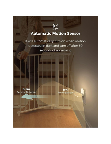 Luz Nocturna LED con Sensor de Movimiento LOHAS, 4 Piezas, 3000K