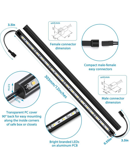 Kit de Luz LED Litever con Sensor de Movimiento 12"