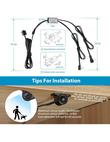 Kit de Luz LED Litever con Sensor de Movimiento 12"