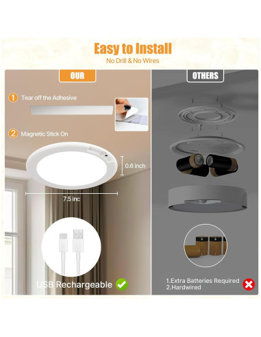 Luz de Techo LED Recargable Rodalims RL0029A1 con Control Remoto