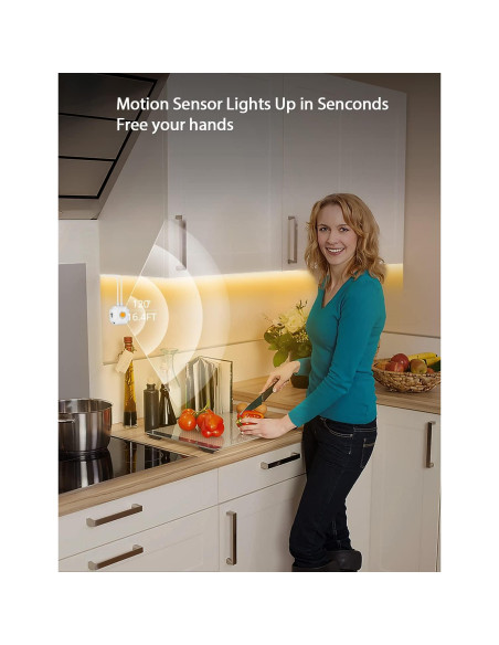 Luz LED de Sensor de Movimiento MATICOD 3m Blanca Cálida Luz LED de Sensor de Movimiento MATICOD 3m Blanca Cálida