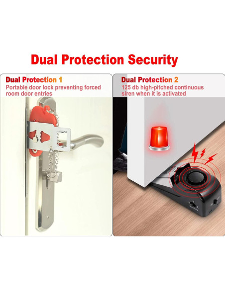 Cerradura de Puerta Portátil MBBEST con Alarma 120DB - Doble Protección