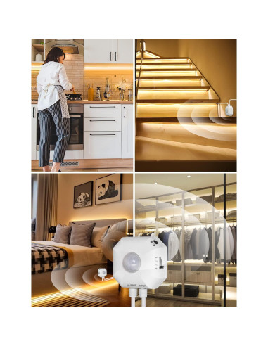 Luz LED de Sensor de Movimiento MATICOD 3m Blanca Cálida