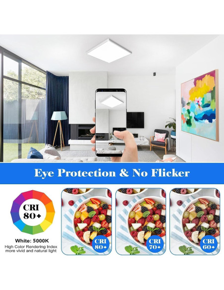 Luz de Techo LED DODOPEN 24W Cuadrada 30cm con Sensor de Movimiento Luz de Techo LED DODOPEN 24W Cuadrada 30cm con Sensor de Movimiento