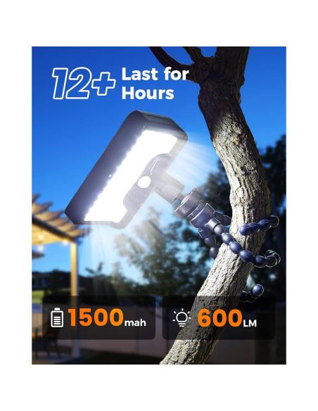 Luces de Sensor de Movimiento Solar Thumok 600LM con Trípode Flexible