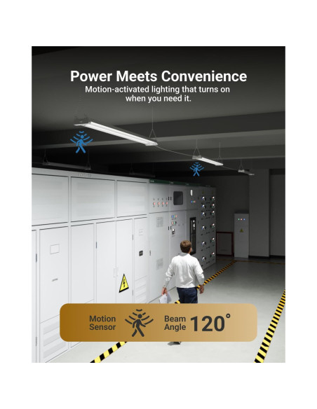 Luz LED de Taller Sunco 40W 5000K con Sensor de Movimiento - Paquete de 4