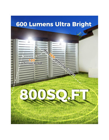 Luces de Sensor de Movimiento Solar Thumok 600LM con Trípode Flexible