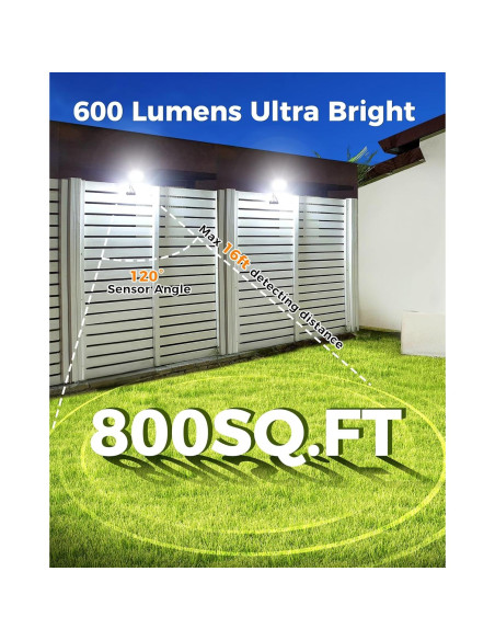 Luces de Sensor de Movimiento Solar Thumok 600LM con Trípode Flexible