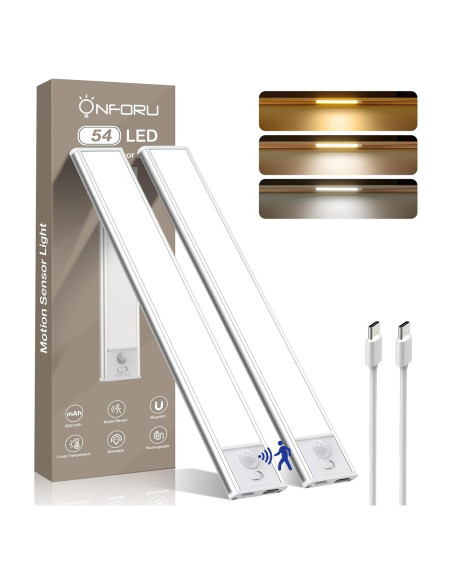 Iluminación Bajo Gabinete Onforu 54 LED 30.48cm Sensor Movimiento Iluminación Bajo Gabinete Onforu 54 LED 30.48cm Sensor Movimiento