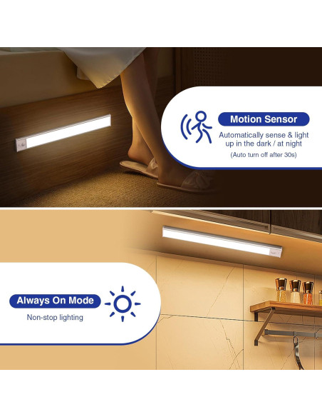 Iluminación Bajo Gabinete Onforu 54 LED 30.48cm Sensor Movimiento Iluminación Bajo Gabinete Onforu 54 LED 30.48cm Sensor Movimiento
