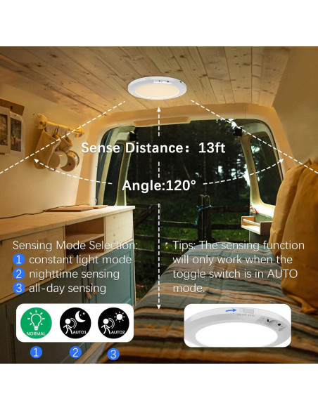 Juego de 2 luces de techo LED Koopala con sensor de movimiento