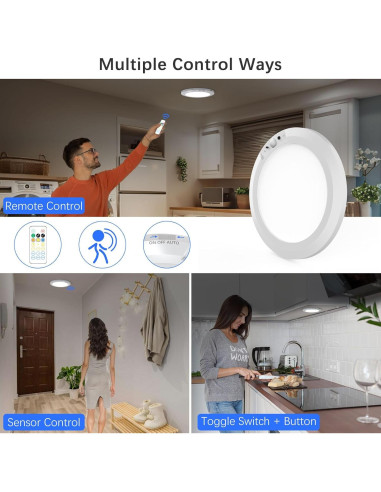 Juego de 2 luces de techo LED Koopala con sensor de movimiento