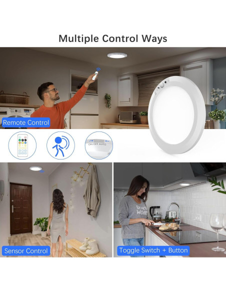 Juego de 2 luces de techo LED Koopala con sensor de movimiento