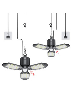 Luz de Garaje con Sensor de Movimiento Hinersound 8000LM 2 Paquete