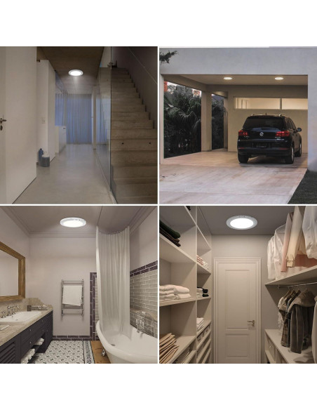 Juego de 2 luces de techo LED Koopala con sensor de movimiento