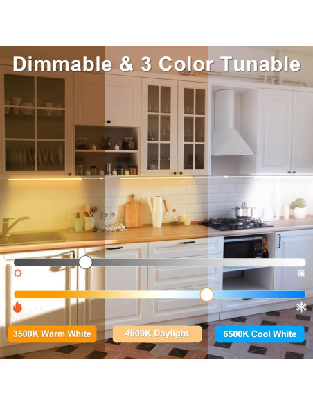 Luces de Gabinete LED Daymeet 30 cm con Sensor de Movimiento - Paquete de 3