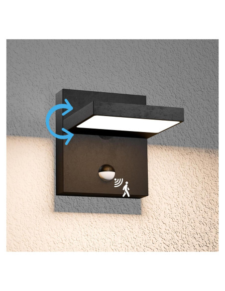 Lámpara de Pared LED con Sensor de Movimiento Inowel IP54 Negra