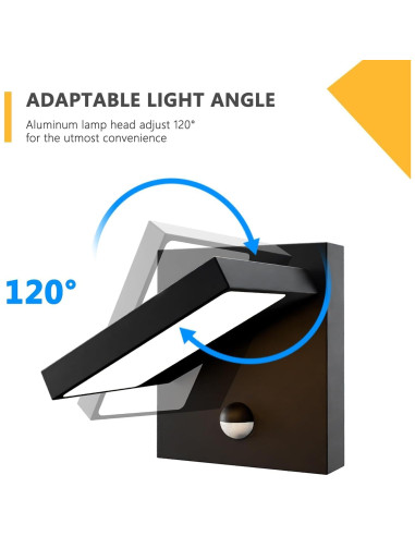 Lámpara de Pared LED con Sensor de Movimiento Inowel IP54 Negra