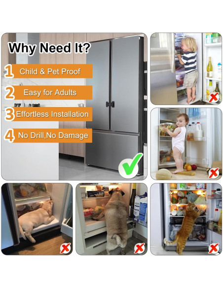 Candado de Seguridad para Nevera Francesa Uhimooi Negro