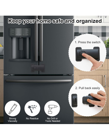 Candado de Seguridad para Nevera Francesa Uhimooi Negro