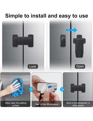 Candado de Seguridad para Nevera Francesa Uhimooi Negro