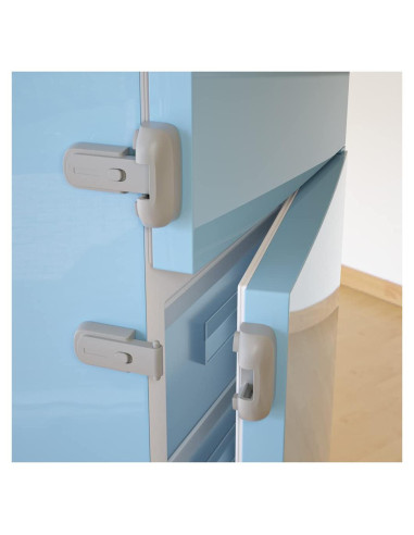 Cerradura de Seguridad para Refrigerador SAFELON Gris - 2 Pcs