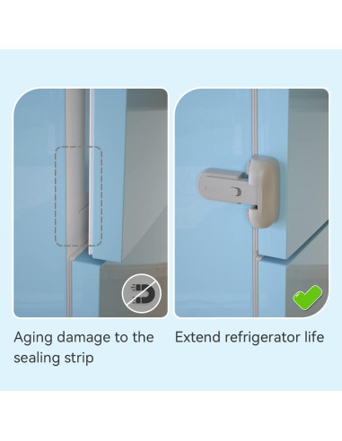 Cerradura de Seguridad para Refrigerador SAFELON Gris - 2 Pcs