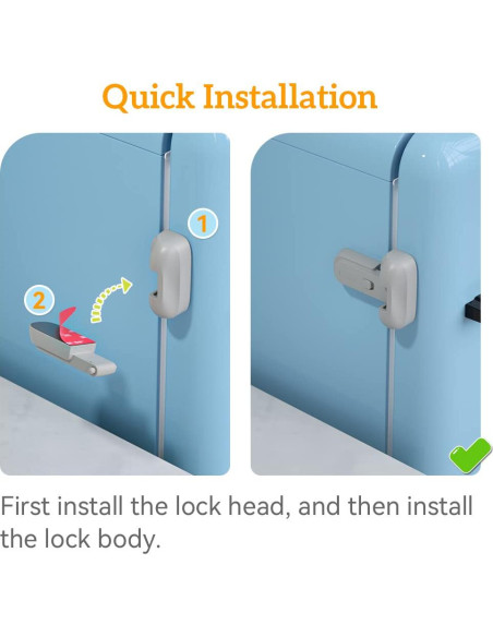 Cerradura de Seguridad para Refrigerador SAFELON Gris - 2 Pcs