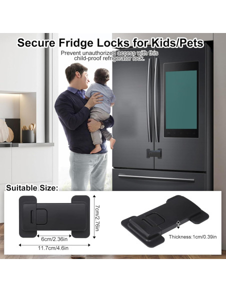 Candado de Seguridad para Nevera Francesa Uhimooi Negro