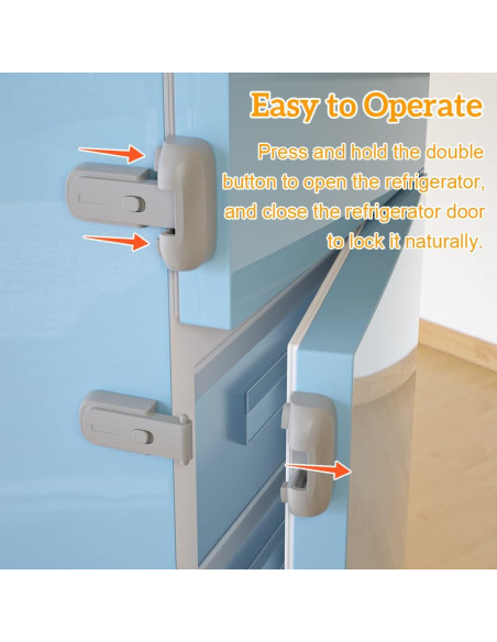 Cerradura de Seguridad para Refrigerador SAFELON Gris - 2 Pcs