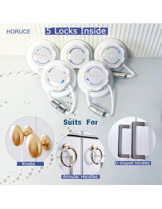 5 Cerraduras de Seguridad para Gabinetes HORUCE Blancas 2