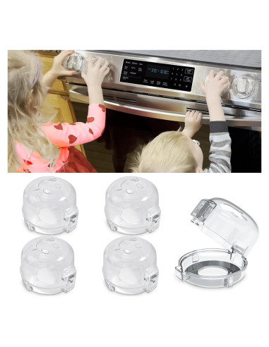 Cubiertas de Perillas de Estufa Huggful - Seguridad Infantil, 5 Pzas