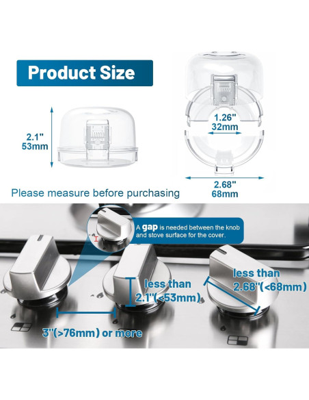 Cubiertas de Perillas de Estufa Huggful - Seguridad Infantil, 5 Pzas