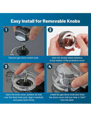 Cubiertas de Perillas de Estufa Huggful - Seguridad Infantil, 5 Pzas