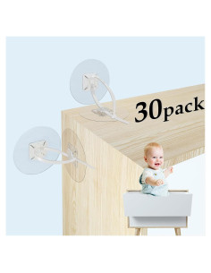 Anclajes de Muebles Sin Taladro 30 Piezas Seguridad Infantil