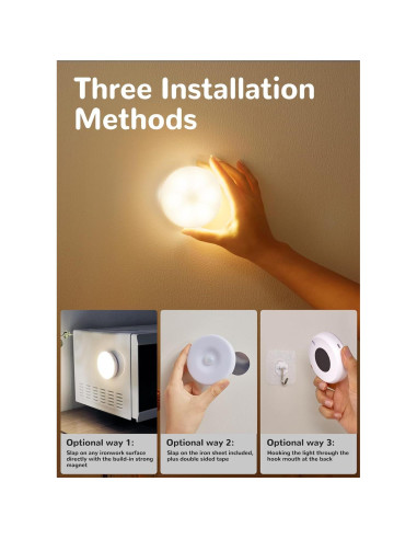 Homelist 6 Luces Puck Sensor Movimiento Recargables 2 Colores