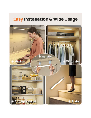 Luces Bajo Gabinete LED LENOMA 40.6cm Control Remoto 4000mAh