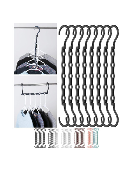 Perchas Ahorradoras de Espacio Mr. Pen, Paquete de 8, Negro Perchas Ahorradoras de Espacio Mr. Pen, Paquete de 8, Negro